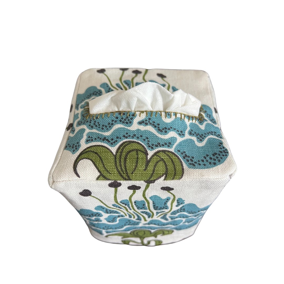 katie ridder peony blue bell tissue box cover