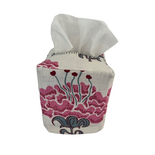 katie ridder peony raspberry tissue box cover